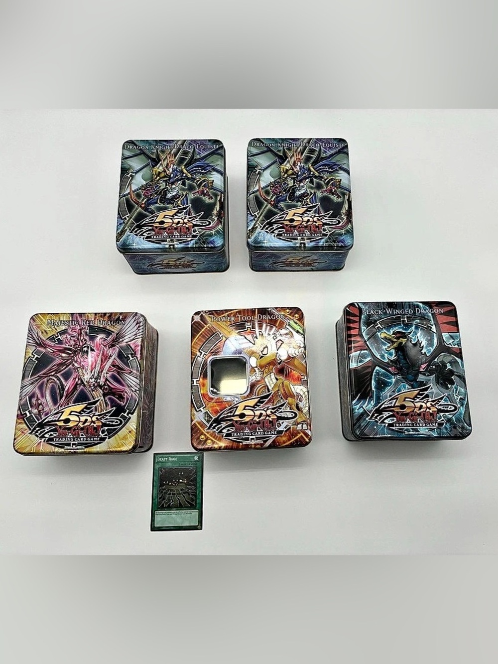Yu-Gi-Oh! 5D’s Empty Collector Tins Lot of 5 Dragon Knight Draco-Equiste